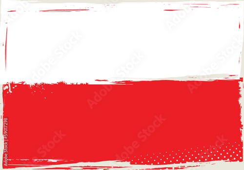 Grunge flag of Poland