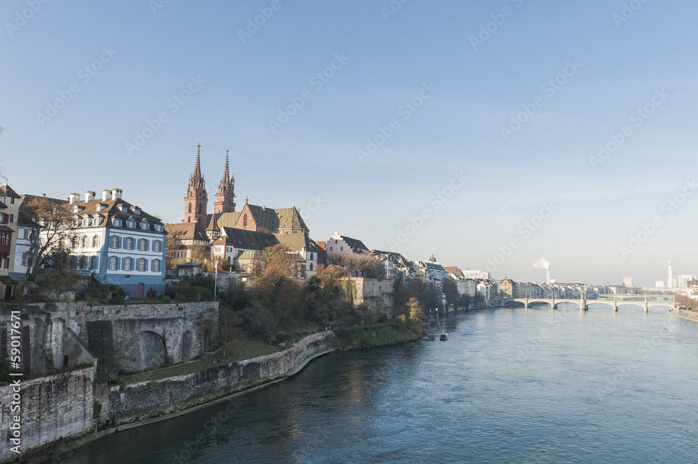 Basel, historische Altstadt, Rhein, Rheinbrücke, Schweiz