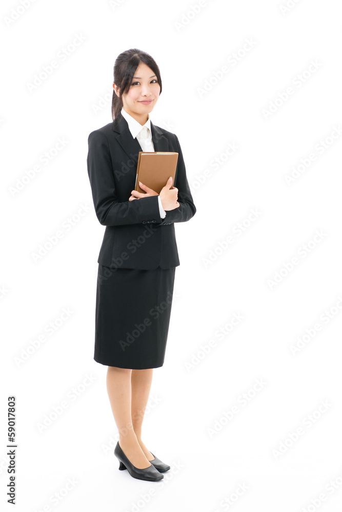 asian businesswoman standing on white background asian businesswoman standing on white background
