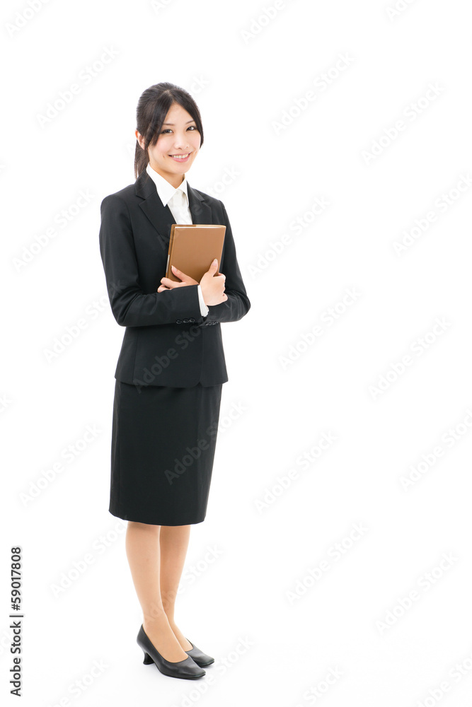 asian businesswoman standing on white background asian businesswoman standing on white background