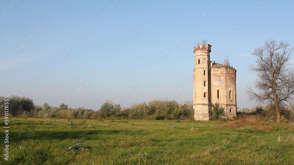 landscape with old ruined castle landscape with old ruined castle