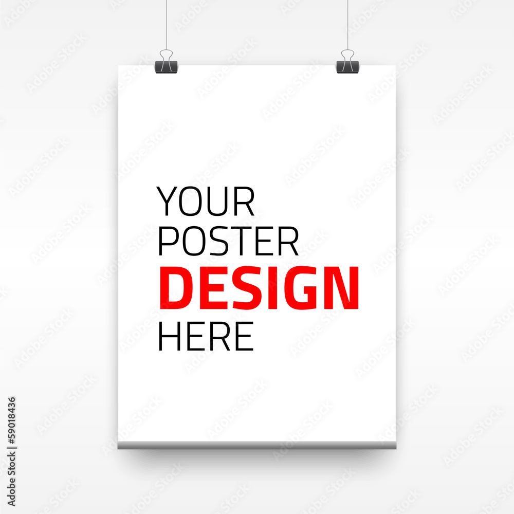 Vector poster template of a paper sheet Vector poster template of a paper sheet