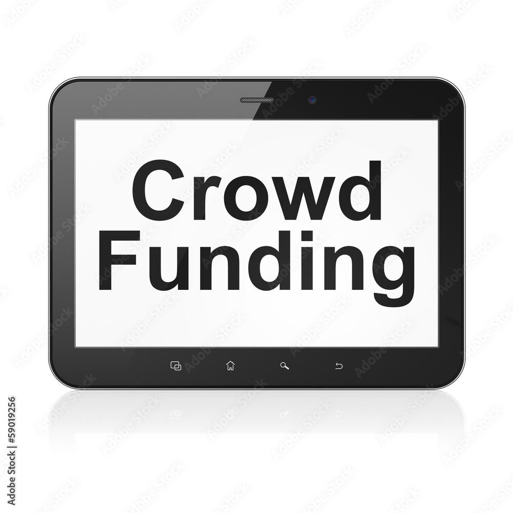 Business concept: Crowd Funding on tablet pc computer Business concept: Crowd Funding on tablet pc computer