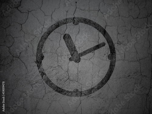 Time concept: Clock on grunge wall background
