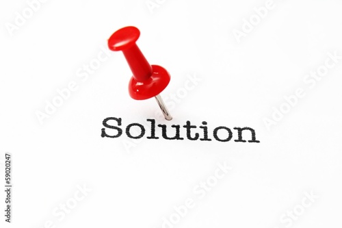 Push pin on solution text