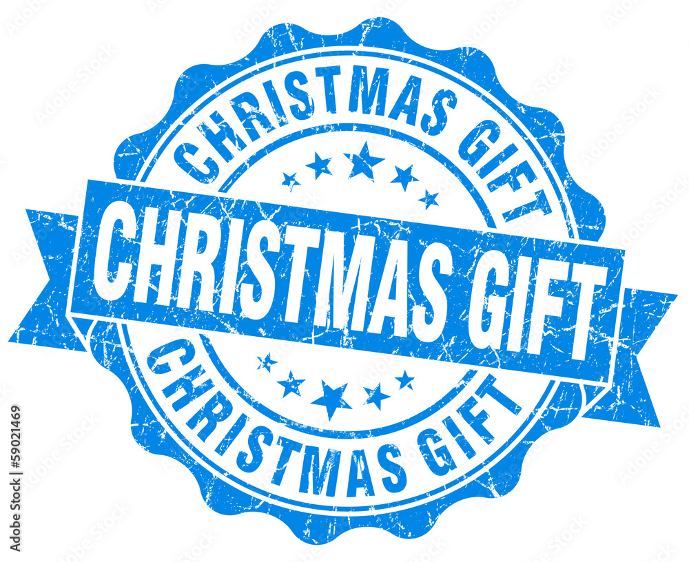 christmas gift blue grunge seal christmas gift blue grunge seal