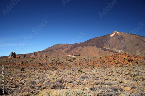 view of volcano Mount Teide, in Teide National Park