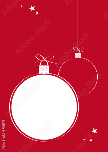 BOULES NOEL FOND ROUGE