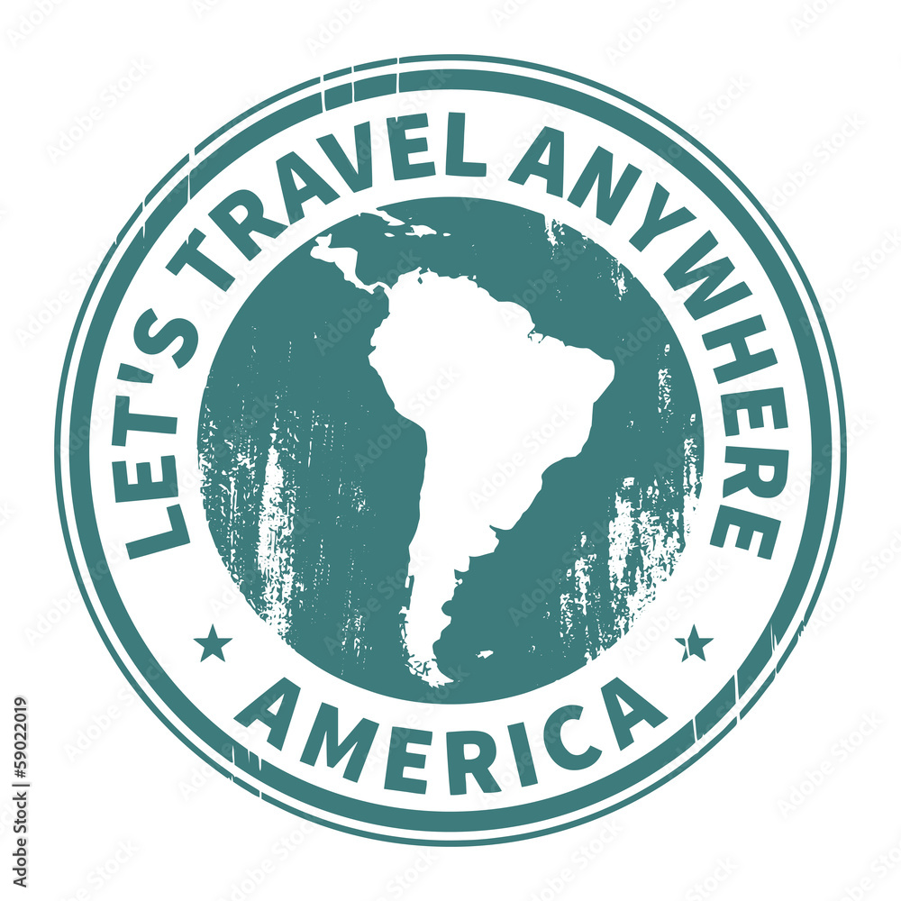 Grunge rubber stamp with the text Travel South America Grunge rubber stamp with the text Travel South America