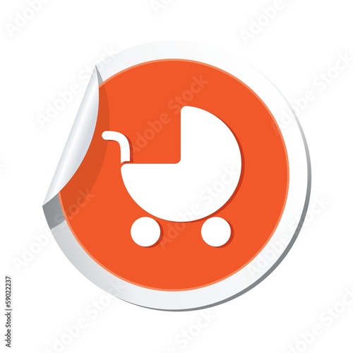Map pointer with baby carriage icon