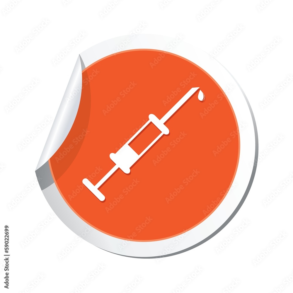 Syringe icon on red map pointer Syringe icon on red map pointer