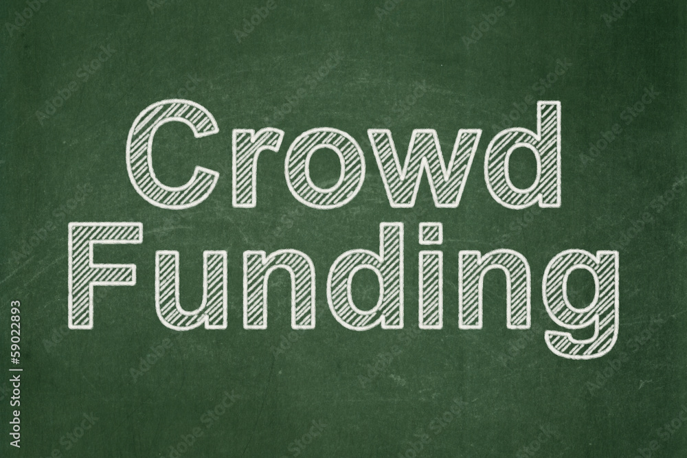 Obraz premium Business concept: Crowd Funding on chalkboard background