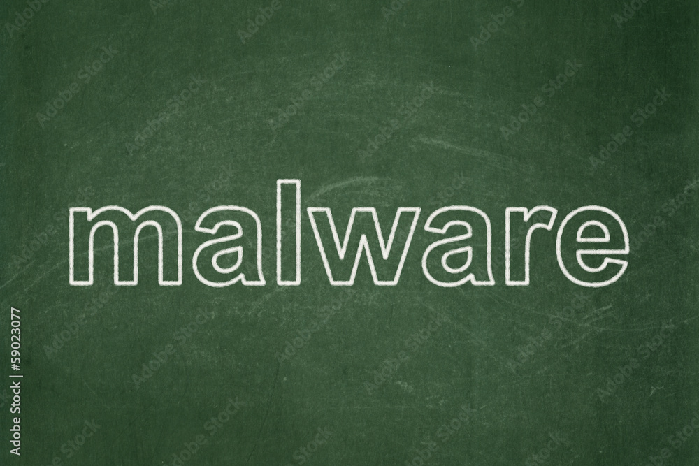 Protection concept: Malware on chalkboard background Protection concept: Malware on chalkboard background