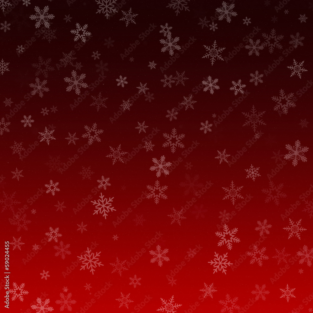 Red Abstract Gradient Snowflake Christmas Background