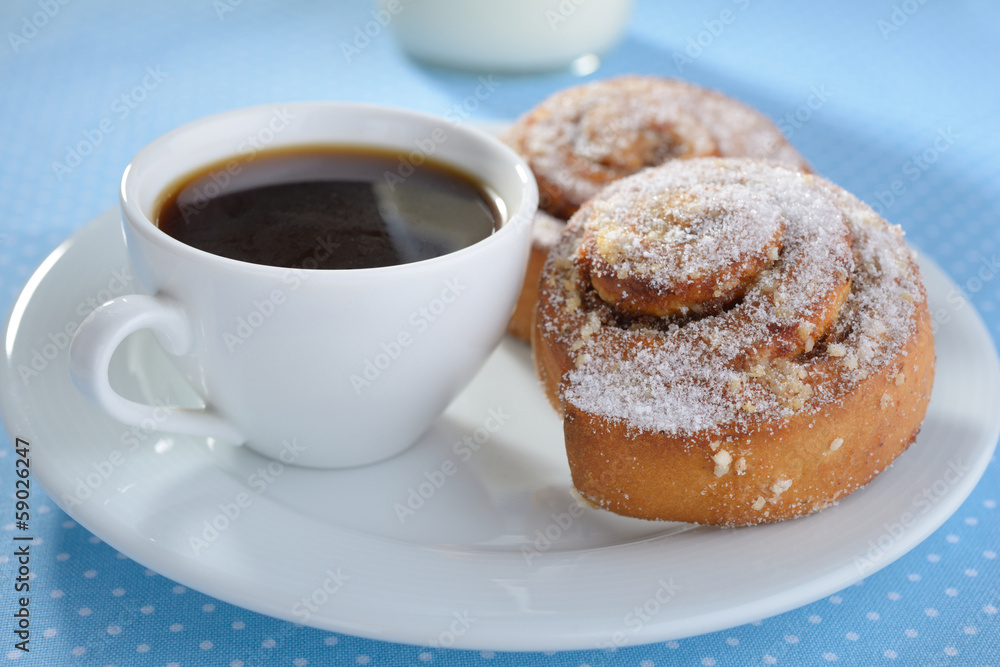 Cinnamon buns and coffee Cinnamon buns and coffee
