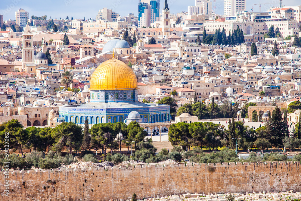 Naklejka premium Mousque Al-aqsa na Starym Mieście - Jerozolima, Izrael