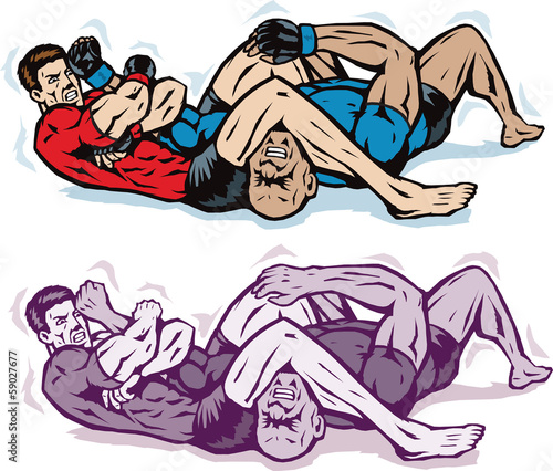 Jiu jitsu Arm bar with rash guards