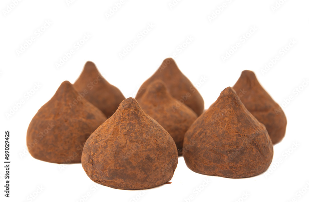 Chocolate truffles isolated Chocolate truffles isolated
