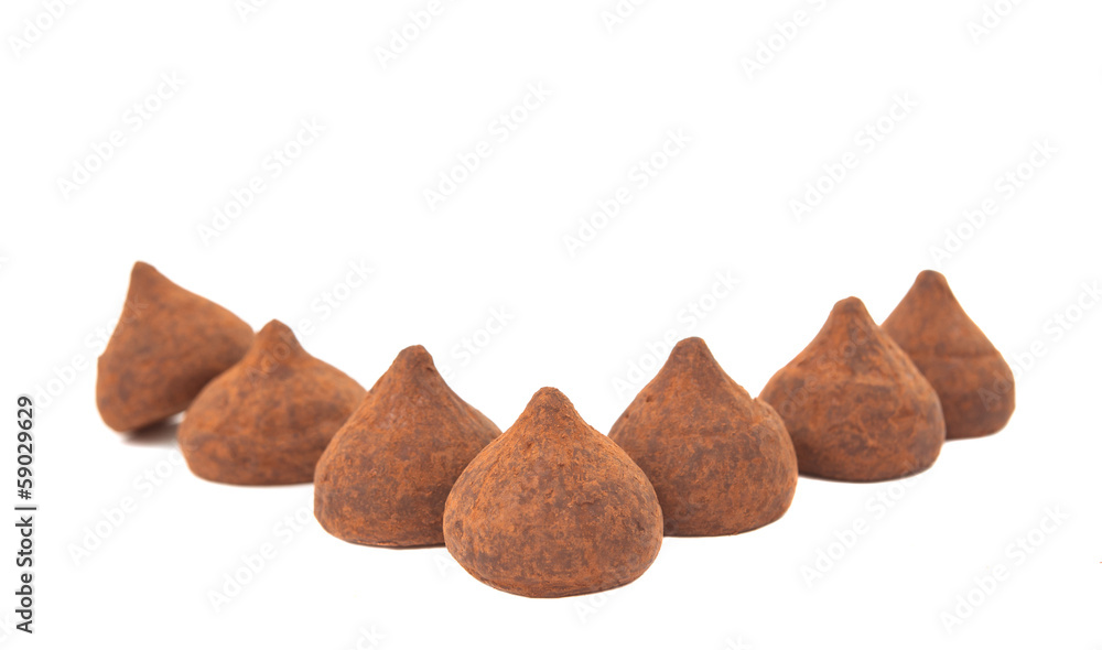 Chocolate truffles isolated Chocolate truffles isolated