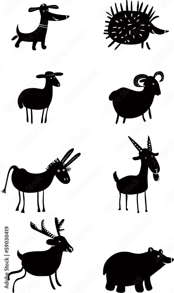 Obraz premium Set of funny animals