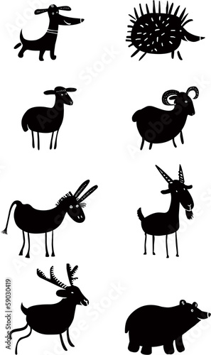 Set of funny animals