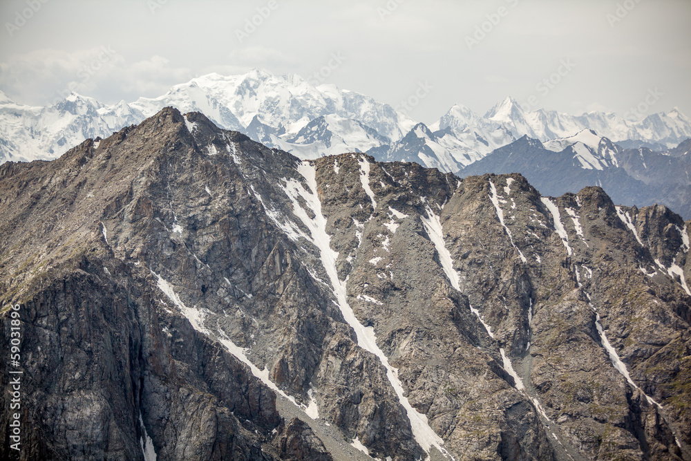 View of high Tien Shan mountains range