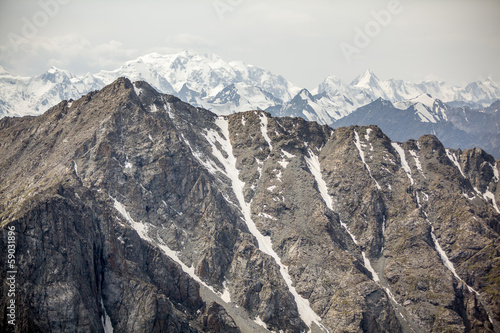 View of high Tien Shan mountains range