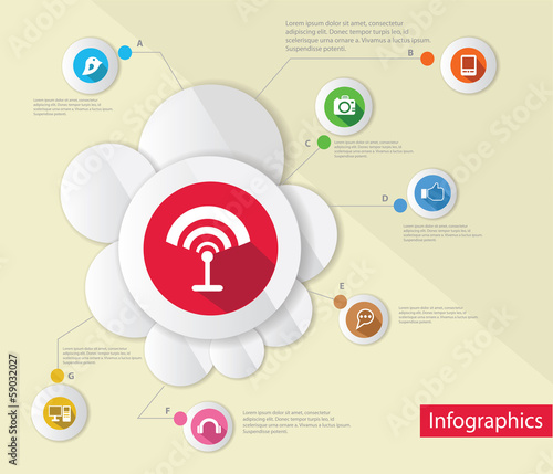 Wireless and technology,Infographic design,vector
