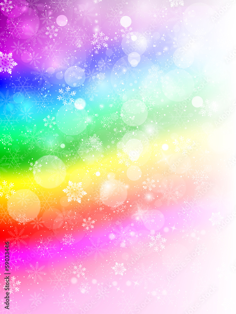 虹　雪　クリスマス　背景