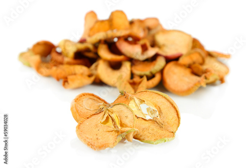 Dried apples, isolated on white