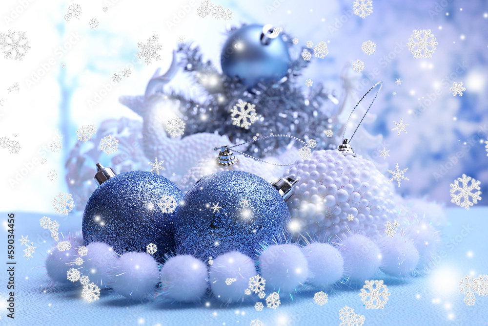 Christmas decorations on light background Christmas decorations on light background