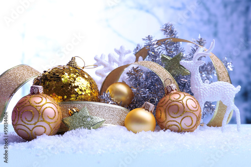 Christmas decorations on li...