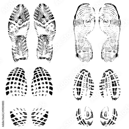 Set of shoes print