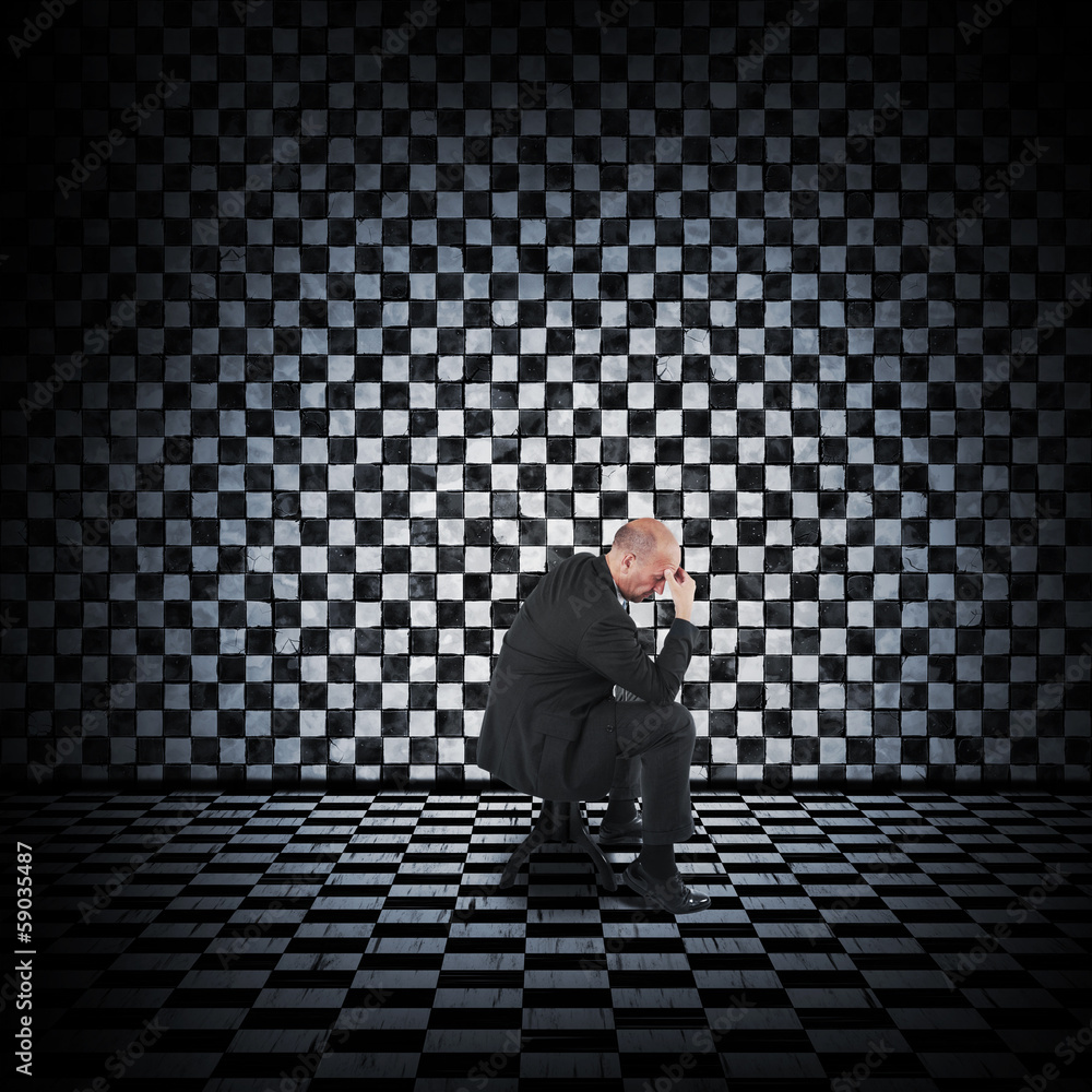 Sad businessman - burnout / depression concept Sad businessman - burnout / depression concept