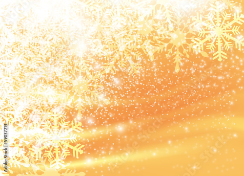 雪　背景　キラキラ クリスマス 金