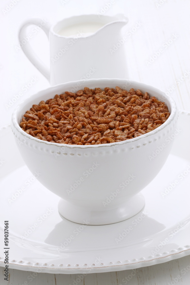 Delicious crisped rice chocolate cereal Delicious crisped rice chocolate cereal