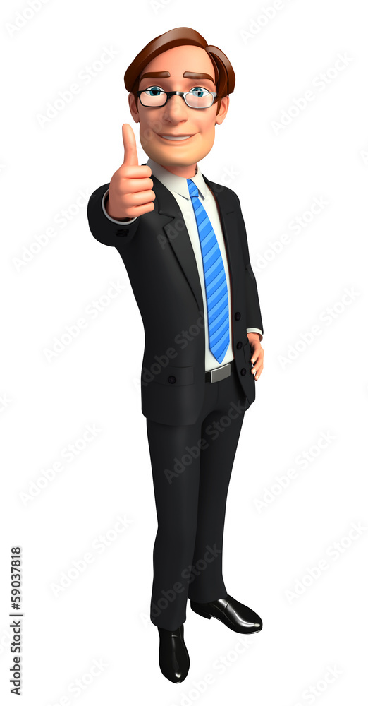 Obraz premium Young business man with thumbs up