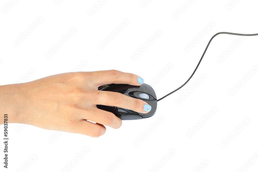 computer mouse in hand isolated on white background computer mouse in hand isolated on white background