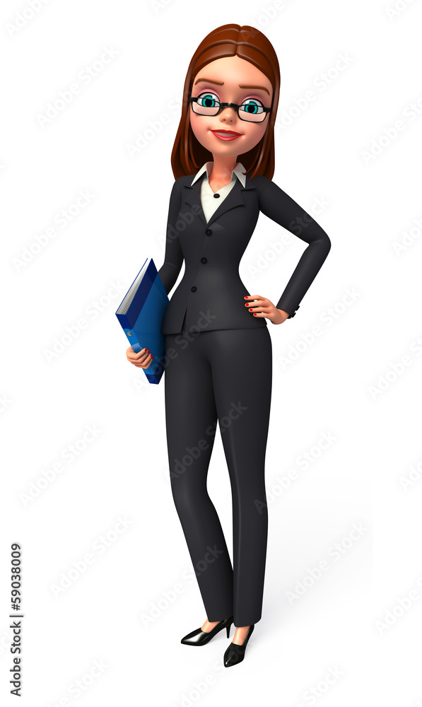 Young business woman with office file Young business woman with office file