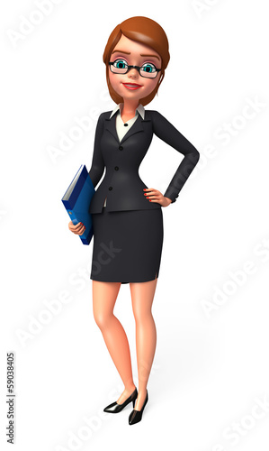 Young business woman with office file