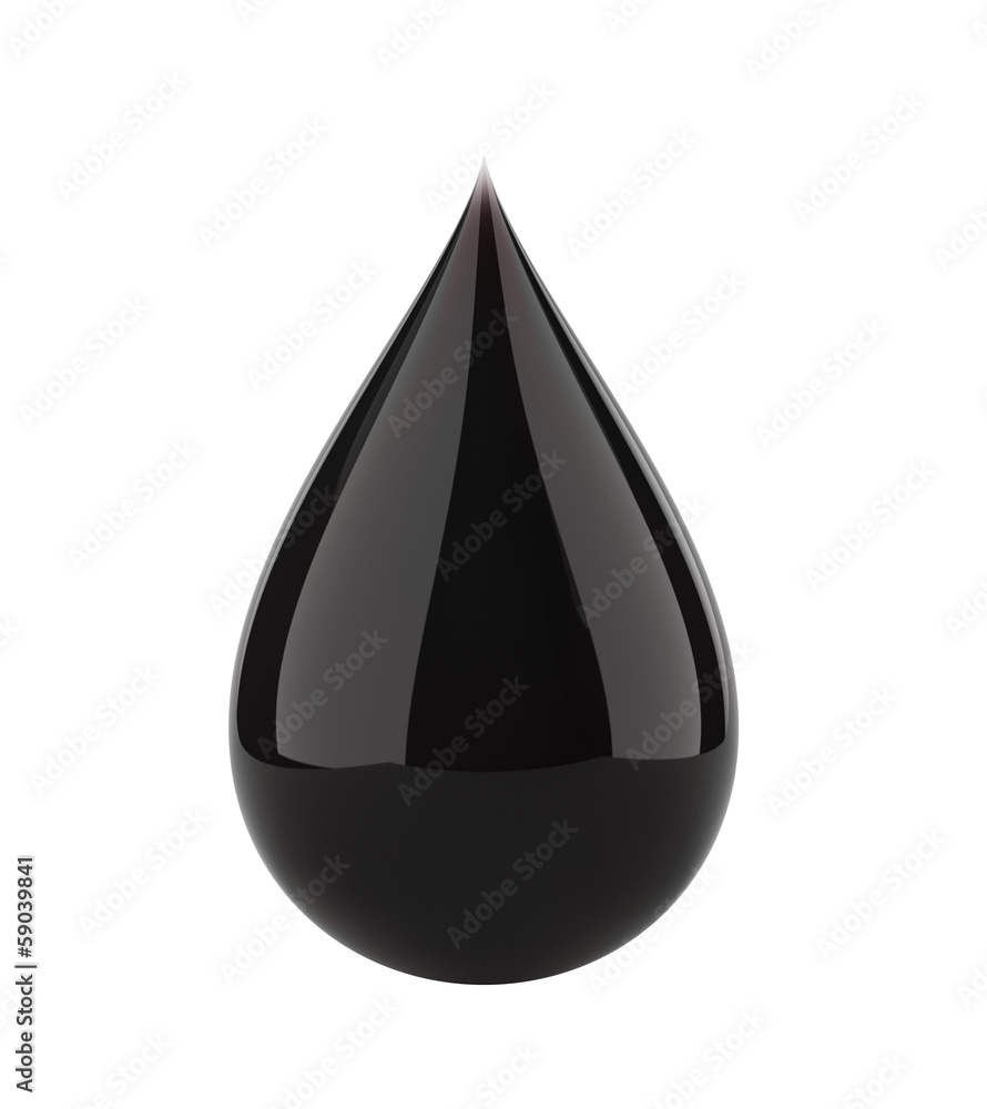 Black oil drop on white isolated with clipping path. Black oil drop on white isolated with clipping path.