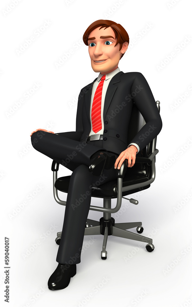 Young Boss sitting on a chair Young Boss sitting on a chair