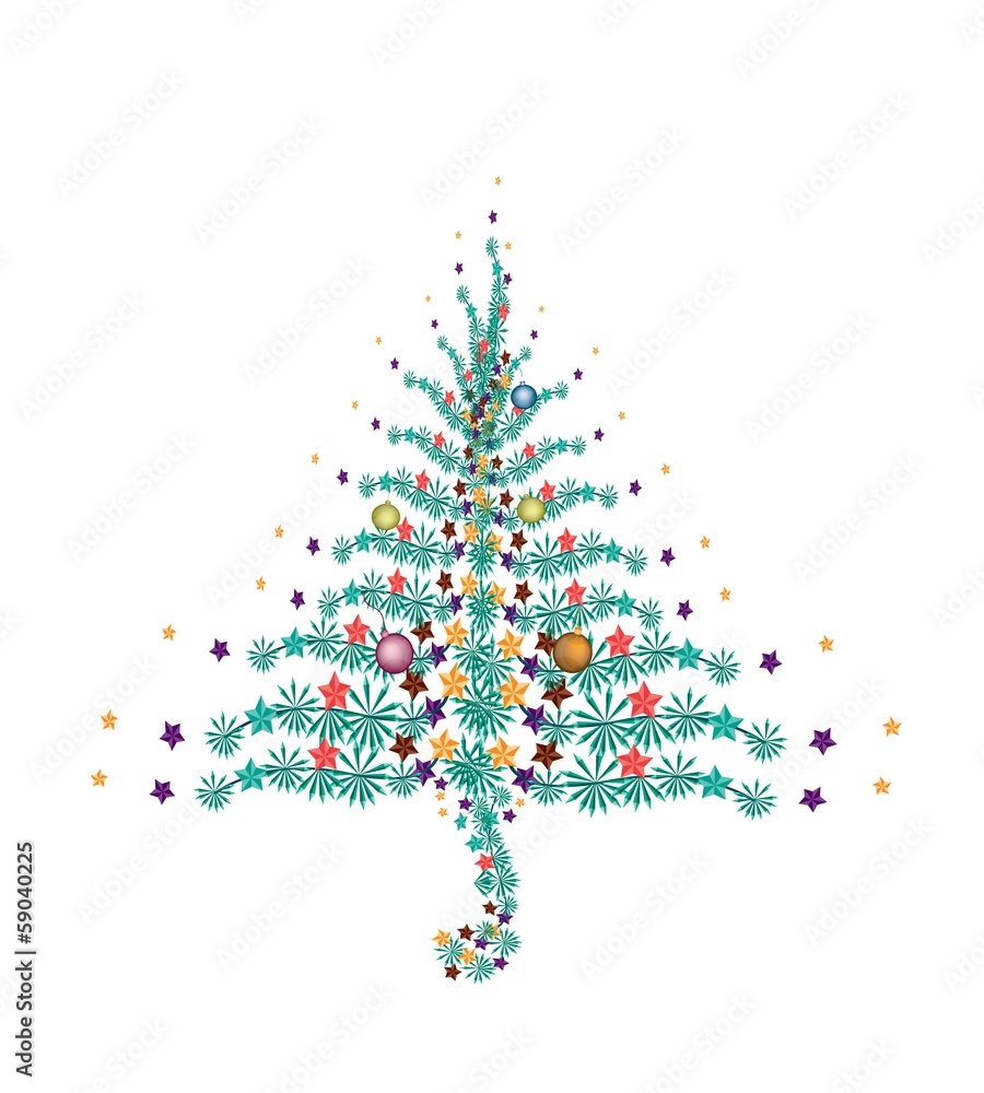 Five Christmas Balls Decoration on Christmas Tree Five Christmas Balls Decoration on Christmas Tree