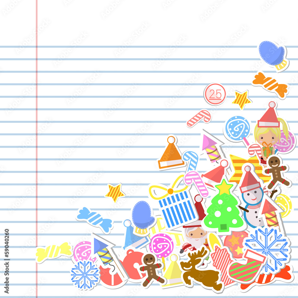 Christmas Card with Santa Claus - vector template with copy spac Christmas Card with Santa Claus - vector template with copy spac