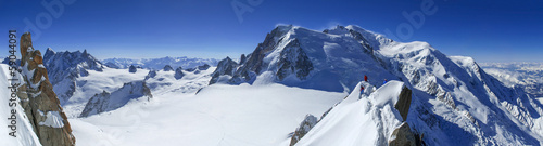 Mont Blanc and Vallee Blanche seen from Aiguille du Midi photo