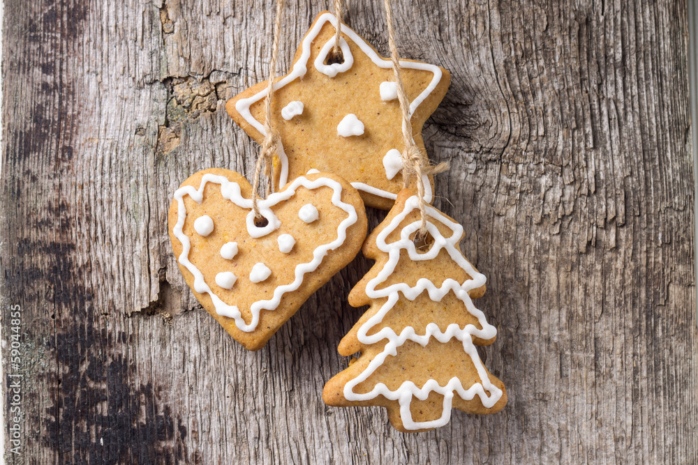Christmas decoration. Gingerbread Cookies Hanging Christmas decoration. Gingerbread Cookies Hanging