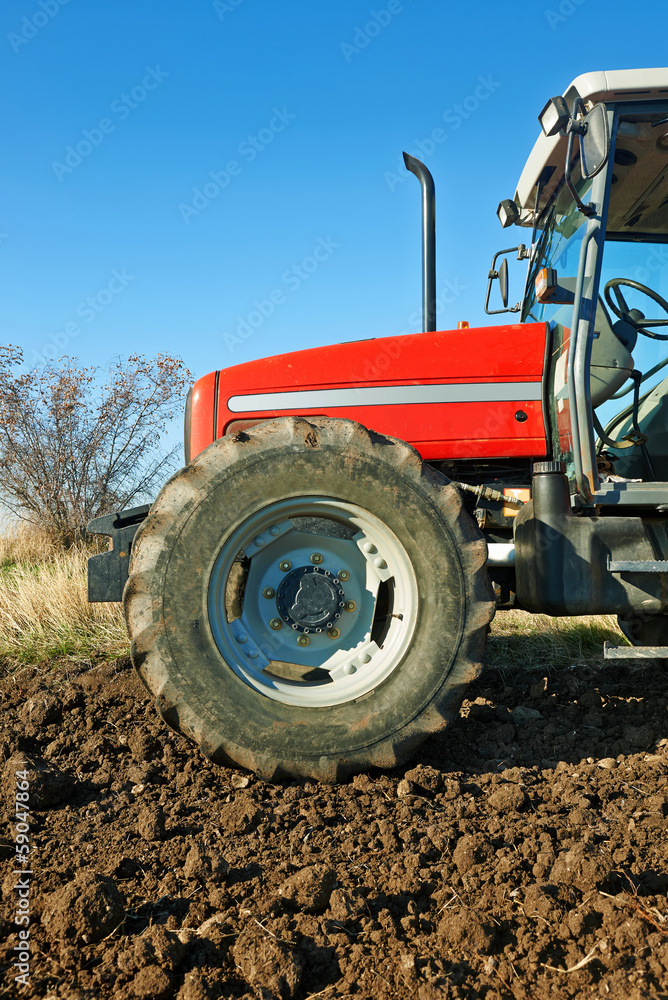 Fototapeta premium agricultural tractor sowing seeds