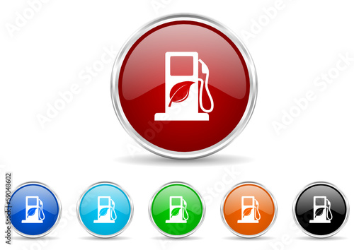 biofuel icon vector set