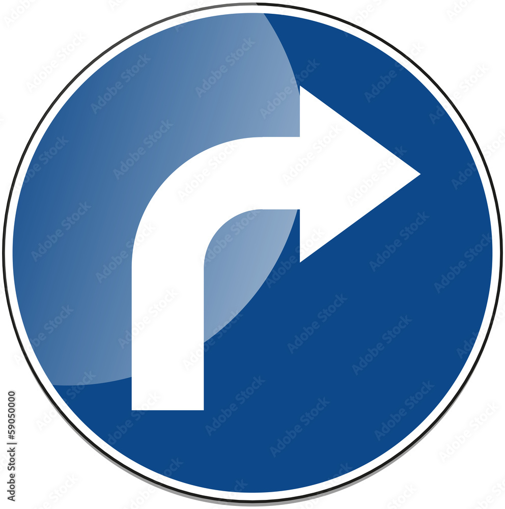 Rechts Rechtsabbieger Verkehrszeichen Verkehrsschild Rechts Rechtsabbieger Verkehrszeichen Verkehrsschild
