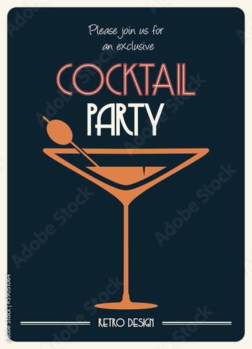 cocktail retro poster